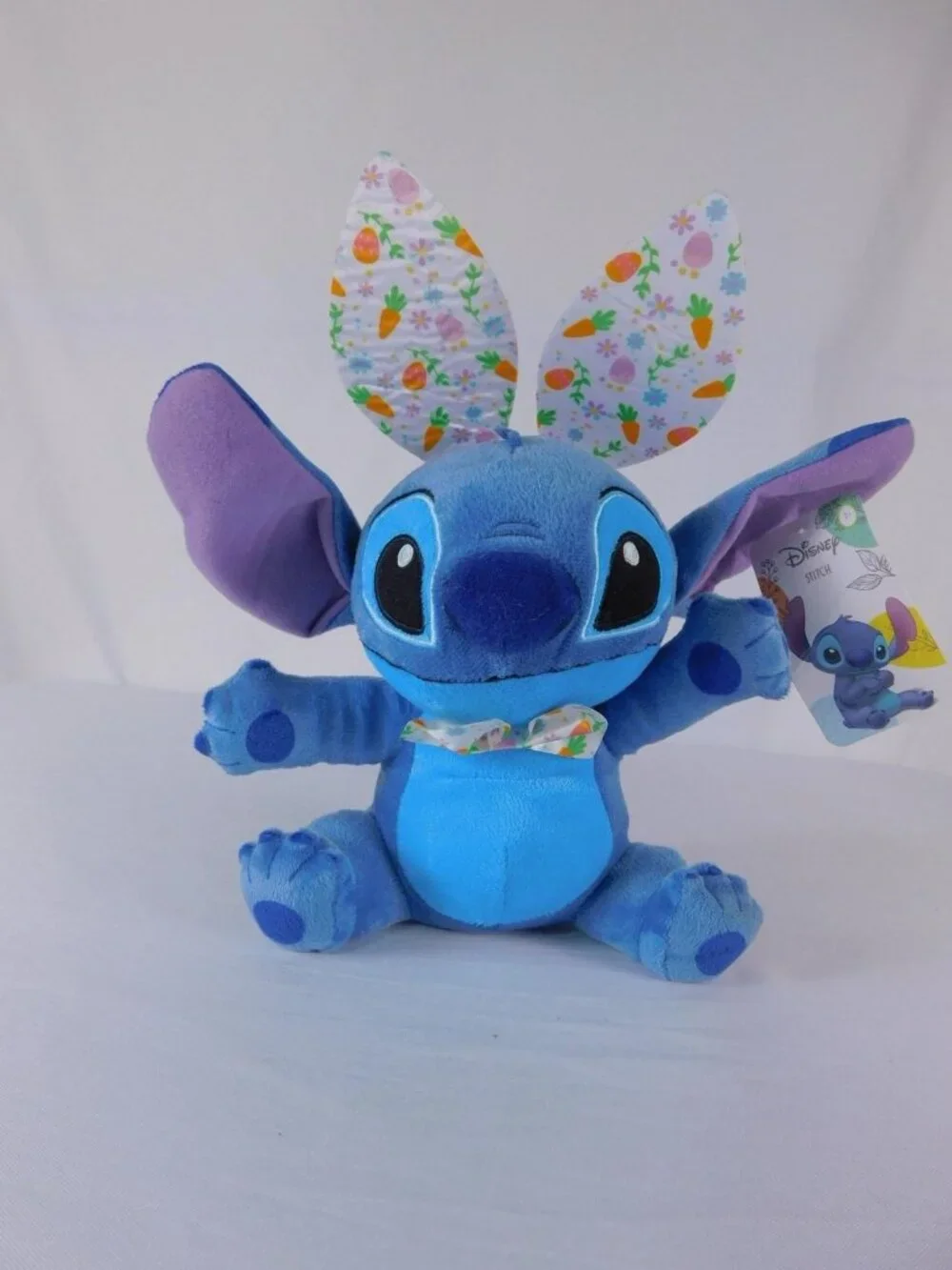 Disney Stitch Blue Plush Stuffed Toy Small Bunny Ears Easter Tag Just Play
